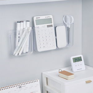 Boîte de rangement murale transparente pour papeterie, organisateur de bureau, forme rectangulaire avec design clair, pour bureau ou salle de bain - Product Image 1