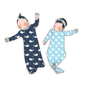 리틀 글로우 키드 부티크 저렴한 신생아용 긴팔 수면 조끼 매듭 가운 롬퍼 점프수트 아동복 - Product Image 3