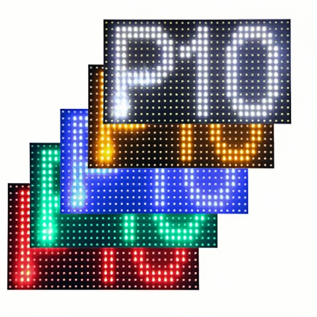 P10 Outdoor Single Red LED Display Screen Board 10W Power Electronic Advertising Module with Rain Plug-In Light and Door Head