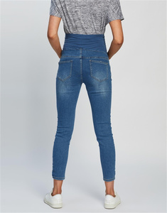Gravidanza madre Skinny Fit Wide Over Bump cintura maternità <span class=keywords><strong>Super</strong></span> <span class=keywords><strong>Stretch</strong></span> Over Belly <span class=keywords><strong>Jeans</strong></span> personalizza Denim <span class=keywords><strong>Jeans</strong></span> donna - Product Image 4