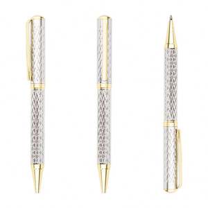 Exquisito Bolígrafo de Metal Grabado, Bolígrafo de Regalo para Dama con Acabado Brillante, Color Personalizado con Logotipo - Product Image 1