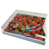 Transparant Venster Voedsel Fruit Apple Cherry Grazen Verpakking Kartonnen Aardbei Doos Met Doorzichtige Deksel