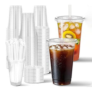 Gobelets en plastique PP personnalisés avec logo d'usine, gobelets en forme de U avec couvercles en dôme, gobelets jetables en plastique pour thé au lait Boba - Product Image 1