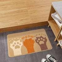 Tapis de sol absorbant pour salle de bain pour enfants en polyester doux et moelleux personnalisé, tapis de bain antidérapant à poils longs avec empreinte de pied