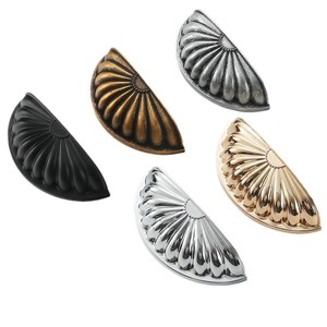 Modern Half-Round Shell Zinc Alloy Durable Furniture Handles & Knobs for <b>Drawers</b> Dressers Cabinets-Easy Installation - Product Image 2