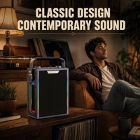 Enceinte portable étanche 180W avec basses profondes, LED RGB, microphone sans fil, ports USB et Aux - Boombox de fête extérieure