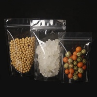 Sachets transparents autoportants en papier kraft avec fermeture éclair, impression par gravure, résistants à l'humidité, pour aliments pour animaux et nouilles