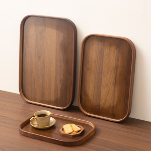 Wooden Serving Trays Rectangular <b>Bamboo</b> With Handle For Home Coffee <b>Table</b> Use - Product Image 1