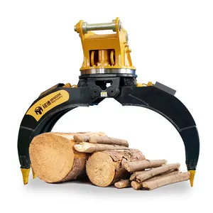 MONDE escavadeira logging garra agarrar quente vender madeira garra escavadeira log garra hidráulica giratória garra 5 cinco dentes