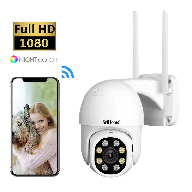 Sricam SP028 caméra ip sans fil wifi ptz extérieur étanche couleur vision nocturne réseau grand angle 1080P 2mp caméra dôme