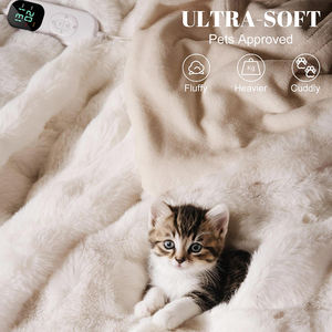 Couverture chauffante électrique douce et lavable en fausse fourrure de lapin, taille double, certifiée CE UKCA, idéale pour la chambre à coucher, très populaire - Product Image 6