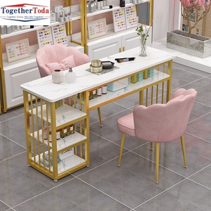 Light Luxury Fashionable <b>Beauty</b> Manicure Table Nail Salon Furniture Modern <b>Desk</b> Bar Table and Chairs Sets - Product Image 3