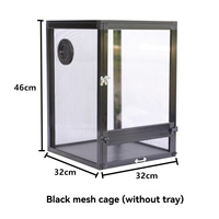 Cage pour reptiles en alliage d'aluminium professionnel, en acrylique, ventilée, respirante, en maille carrée, terrarium pour caméléon, lézard, gecko, animal de compagnie