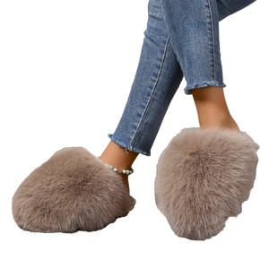 Nouvelles pantoufles d'intérieur antidérapantes en peluche pour femmes, semelle souple style hôtel, pour l'automne et le printemps 2025 - Product Image 4