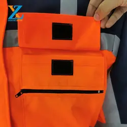 Mono de seguridad reflectante <span class=keywords><strong>Hi</strong></span> Vis, ropa de trabajo, mono con múltiples bolsillos, traje de trabajo impermeable, preventa, 2023 - Product Image 3
