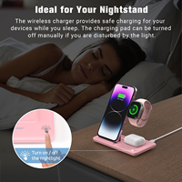 Chargeur sans fil magnétique pliable multifonctionnel 15W 3-en-1 pour iPhone et Android, vente en gros