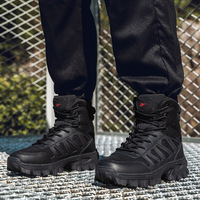 Bottes de randonnée tactiques en caoutchouc mi-mollet pour hommes, personnalisées, imperméables, à lacets, en maille respirante, de haute qualité, pour l'extérieur