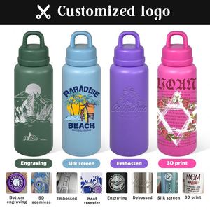 26oz One-touch Quick-open Colorful Stainless Steel <b>Vacuum</b> Space Handle Double-layer Thermal Insulation <b>Portable</b> Car Use - Product Image 2