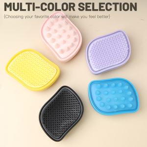 Brosse de massage double face bon marché pour le cuir chevelu Brosse à cheveux de nettoyage facile Peigne à tête souple en TPEE Utilisation à la maison - Product Image 2