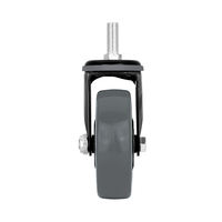 Roue pivotante industrielle de 100 mm (4 pouces) à usage moyen avec tige filetée pour chariot à poignée