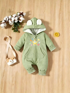 Unisex merk romper voor pasgeborenen: lange mouwen, zacht en warm, winterkleding voor dagelijks gebruik - Product Image 6
