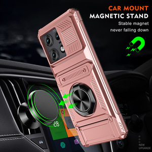 Pour Moto G Edge 50 Pro G Play <span class=keywords><strong>4G</strong></span> 2024 Armor Cover Case avec anneau de téléphone Étui arrière rigide qui transporte 2 cartes en matériau PC - Product Image 4