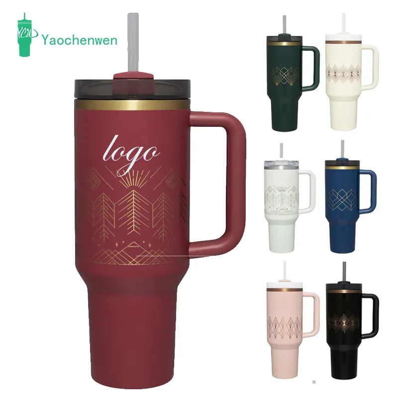 Produk ramah lingkungan 20oz Tumbler terisolasi baja tahan karat 40 oz mug termal cangkir Tumbler Logo kustom dengan sedotan dan tutup