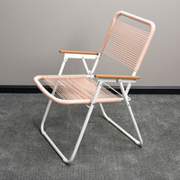 Chaise de plage pliable portable pour la pêche et le camping, cadre en métal renforcé épaissi, capacité de charge de 150,00 kg, mobilier d'extérieur