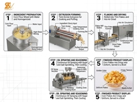 Ligne de production de flocons de maïs série SLG, machine d'extrusion et de séchage automatique, acier inoxydable 304, équipement clé en main pour les aliments du petit-déjeuner