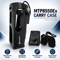 Étui de transport en cuir rigide Motorola PMLN7195 avec boucle de ceinture pivotante de 2,5 pouces et anneaux en D pour radio bidirectionnelle TETRA ATEX MTP8550Ex MTP8500Ex