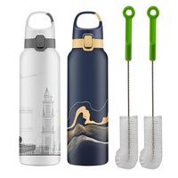 Bouteille thermos personnalisée écologique Bouteille d'eau de sport à double paroi isolée sous vide en acier inoxydable Bouteille d'eau de gymnastique personnalisée