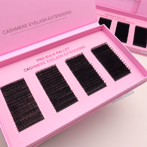 Extensions de cils en cachemire professionnelles en vrac sur palette 0.03mm 0.07mm Courbure C D, Plateaux d'extensions de cils marque privée Noir mat Cachemire - Product Image 1