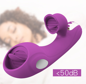 Vibrateur double langue USB à fréquences multiples 3 couleurs pour femmes, stimulation du point <span class=keywords><strong>G</strong></span> avec électrochoc - Product Image 2