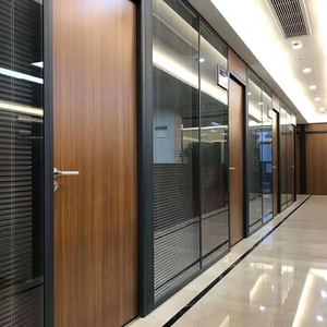 Trung Quốc manufacturerdouble nhôm Modular văn phòng kính tấm Tường di chuyển phân vùng với louver - Product Image 6