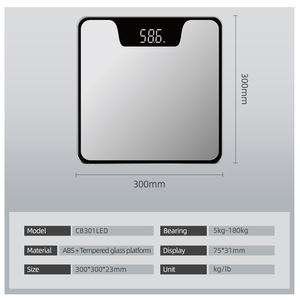 Canny ODM Digital Household <strong>Weighing</strong> Bathroom <strong>Scale</strong> OEM Factory Wholesale <strong>Body</strong> Weight <strong>Scale</strong> 180kgs 2 X 1.5V AAA Batteries - Product Image 4