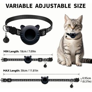 Reflective Cat <b>Collar</b> With Breakaway Safety Feature Lightweight Nylon For Small Cats Includes Bell - Product Image 6