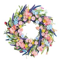 40-50cm Handgemaakte Zijden Elegante Multi-stijl Paas Bloemenkrans Creatieve Lente Daisy Garland Luxe Deurhangdecoratie voor Thuis
