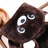 Vêtement personnalisé en gros pour animaux de compagnie : tenue décontractée et élégante en peluche douce en forme d'ours pour petits chiens et chiots
