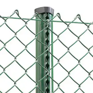 Bán buôn giá rẻ mạ kẽm dây kim cương lưới PVC lớp phủ Chuỗi liên kết hàng rào