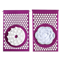 Ensemble de tapis et d'oreiller d'acupression en tissu de lin naturel, tapis pour les pieds, tapis d'acupuncture et ensemble d'oreiller en lin