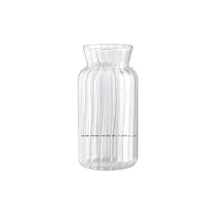 Grand vase en verre Offre Spéciale soufflé à la main vase à fleur en verre borosilicaté haut