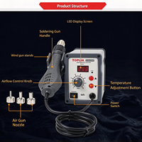 Station de Retravail à Air Chaud Numérique Intelligente TOPLIA EH858D avec Embout de Précision, 220V/50Hz, Boîtier en Fer, Écran d'Affichage pour PCB, Téléphones Mobiles et Électronique