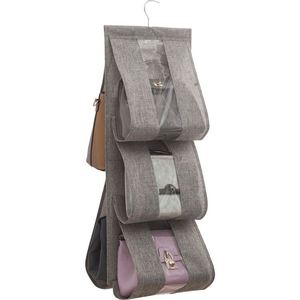 Folding Clear Hanging Purse Handbag Organizer Space-Saving Bag Collection Storage Holder for <b>Wardrobe</b> Closet - Product Image 1