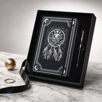 Lot de carnets A5 personnalisés de haute qualité avec phases lunaires célestes, couverture rigide en cuir PU avec feuille d'argent et stylo inclus – Idéal pour un cadeau