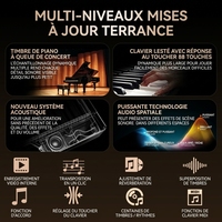 Clavier musical numérique portable ERENCE V50 à 88 touches, 128 rythmes et sons, design pliable, orgue électronique