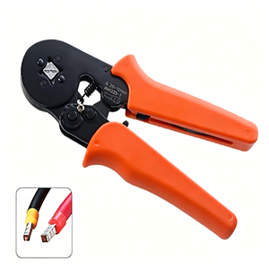 Pince à sertir texturée en acier au carbone de qualité industrielle HSC8 6-4, 0,25-10 mm AWG23, pour cosses tubulaires, entrée frontale - Product Image 5
