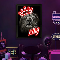 Peintures murales LED en acrylique modernes personnalisées avec rotation à 360 degrés et design imperméable - 50x35cm Décoration intérieure Enseigne néon LED