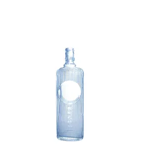 Hot bán 500ml rõ ràng chai thủy tinh nước sang trọng Tequila rượu Gin rượu sâm banh Vodka màu xanh nhãn Whisky 750ml 1L chai