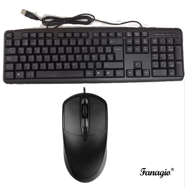 AZERTY French Layout Keyboard USB 3D Optical Mouse Combo Set for  PC Computer Office and Home Use
