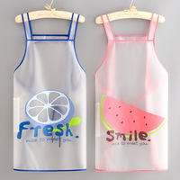 Tablier de Chef Transparent en TPU Style Dessin Animé, Imperméable et Résistant à l'Huile, pour la Cuisine Domestique et les Restaurants